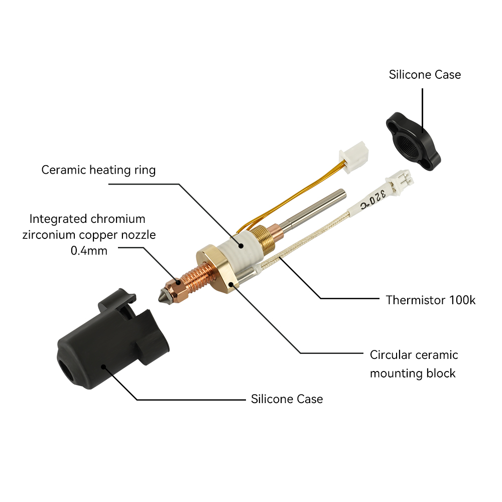 Creality K1C/K1 Maxホットエンドクイックス - High Flow Ceramic Hotend のレビューと価格