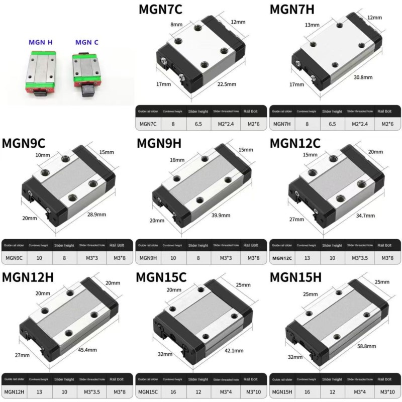 1 個 MGN7C MGN7H MGN9C MGN9H MG - Linear Rail Mgn12H Set のレビューと価格