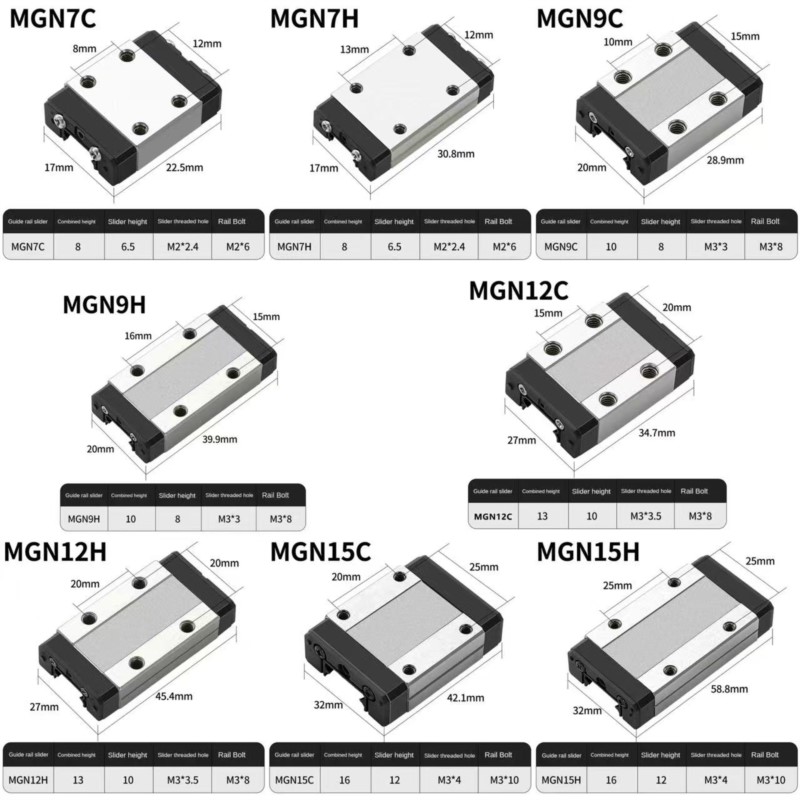 1 個 MGN7C MGN7H MGN9C MGN9H MG - Linear Rail Mgn12H Set のレビューと価格